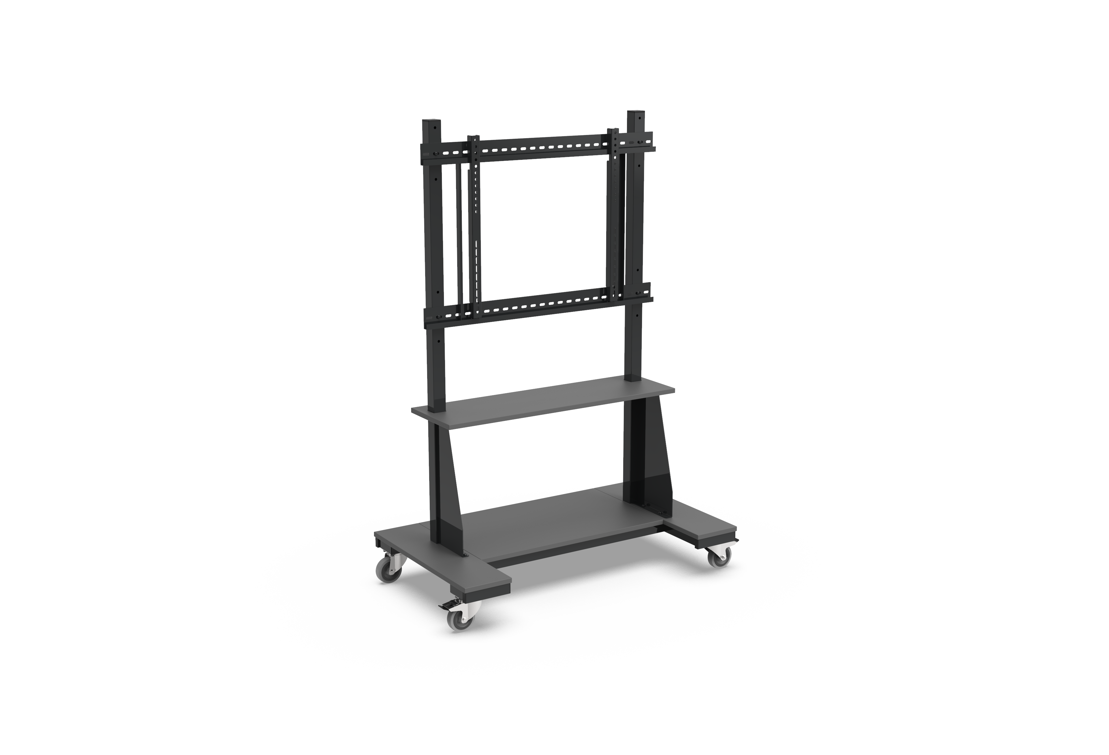 Suporte Netboard New Basic Móvel sem ecrã, com estrutura de fixação e prateleira.