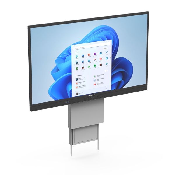 Netboard Easy LED Fixo Parede com ecr&atilde; Promethean e suporte cinzento.