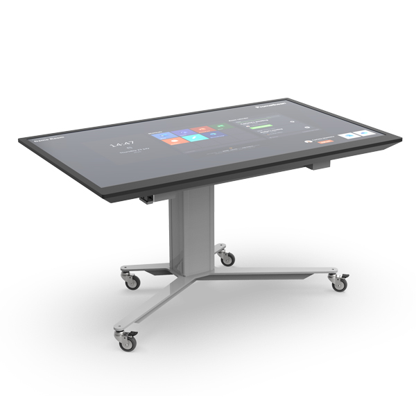 Netboard Flow Flip LED com ecrã na horizontal, em configuração de mesa.