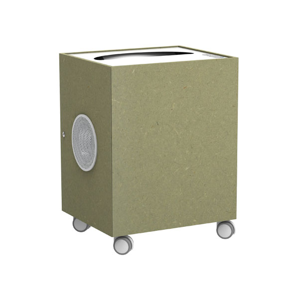 Netboard Portable 360 verde, com rodas e grelha circular lateral.