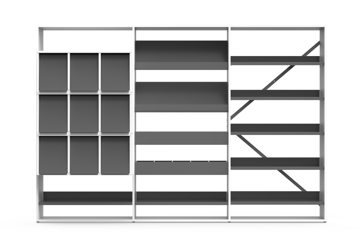 A estante RETA é ideal para bibliotecas escolares.