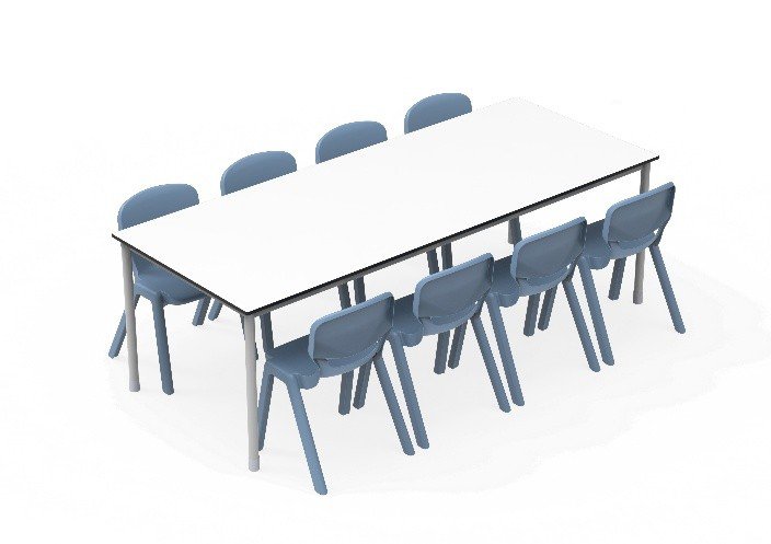 Cadeira Ergos ONE +
Mesa Refeitório em Compacmel.