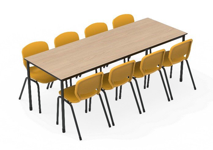 Cadeira Ergos Shell +
Mesa Refeitório em Compacmel.